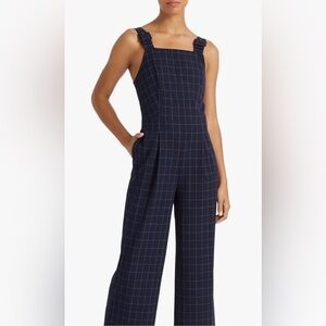 NWT Club Monaco Navy Checked Jumpsuit, Size 12